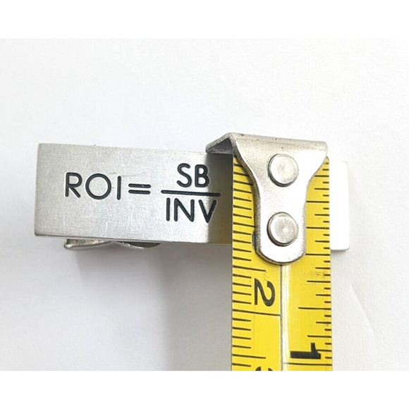 ROI Formula Return On Investment Formula Finance Tie Clip Robbins Co Attleboro - Picture 4 of 11